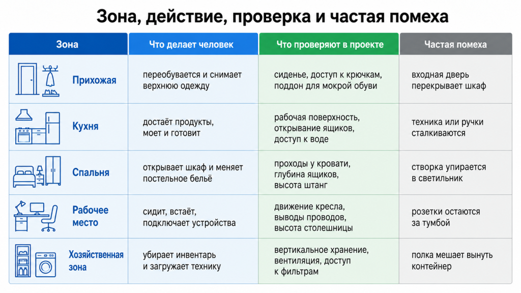 Зона, действие, проверка и частая помеха
